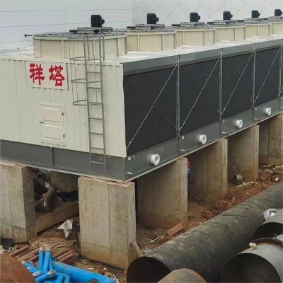 方形橫流組合塔，底盆鍍鎂鋁鋅板